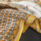 FEIBOON 100% Pure Mulberry Silk Scarfs 26"x26" Square Scarf Women Neckerchief Headscarf hair scarf bandana Gift Packed - color: Orange Carriage